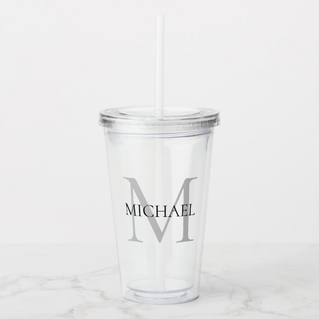 Personalised Monogram and Name Acrylic Tumbler (Front)