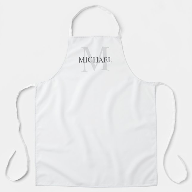 Personalised Monogram and Name Apron (Front)