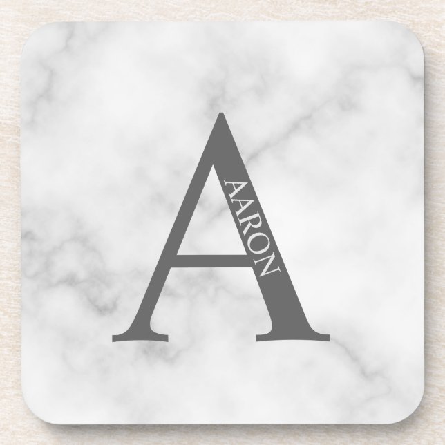 Personalised Monogram and Name Beverage Coaster (Front)