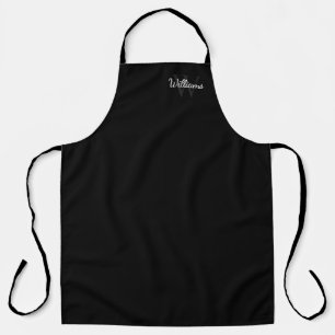 Personalised Monogram and Name Black Apron
