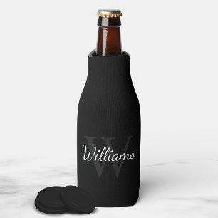 Personalised Monogram and Name Black Bottle Cooler