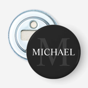 Personalised Monogram and Name Black Bottle Opener