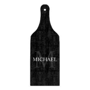 Personalised Monogram and Name Black Cutting Board