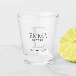 Personalised Monogram and Name Bridesmaid Shot Glass