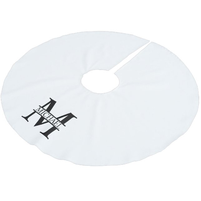 Personalised Monogram and Name Brushed Polyester Tree Skirt (Angled)