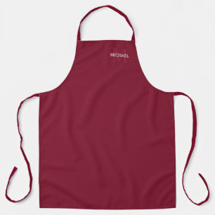 Personalised Monogram and Name Burgundy Red Apron