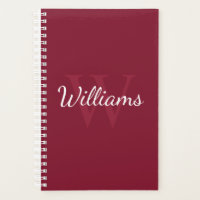 Personalised Monogram and Name Burgundy Red