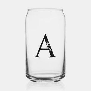 Personalised Monogram and Name Can Glass
