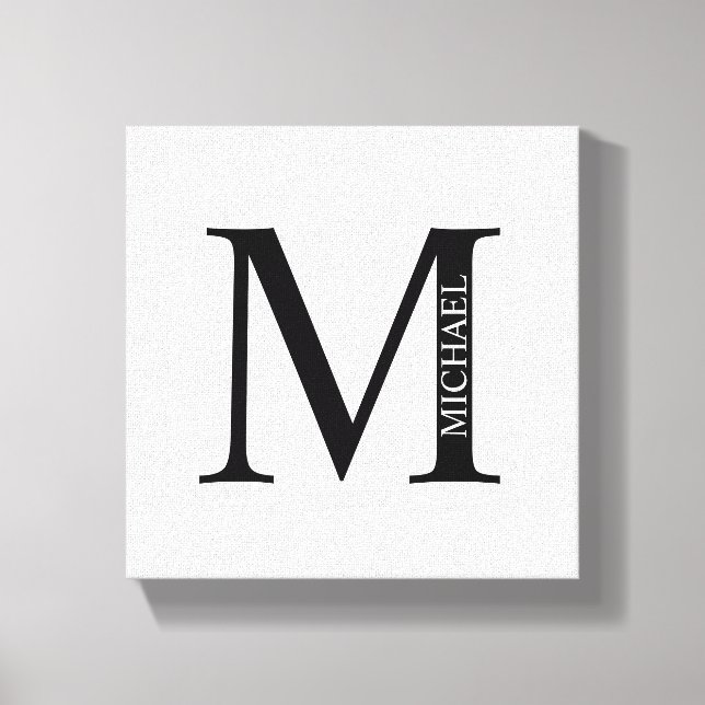 Personalised Monogram and Name Canvas Print (Front)