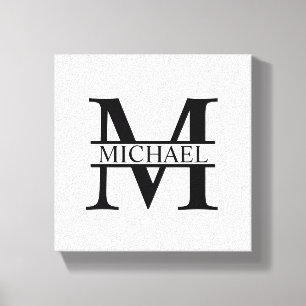 Personalised Monogram and Name Canvas Print