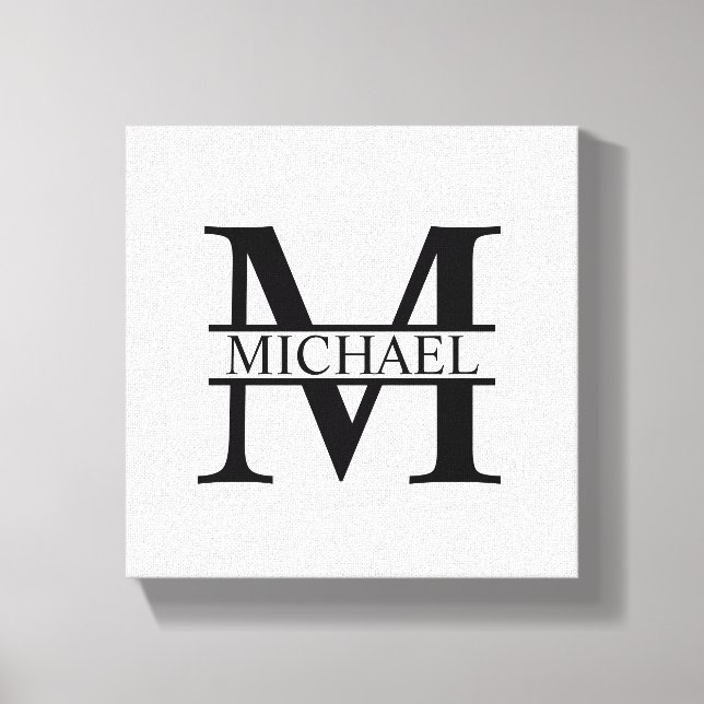 Personalised Monogram and Name Canvas Print (Front)