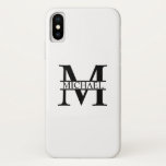 Personalised Monogram and Name iPhone X Case<br><div class="desc">Personalised Monogram and Name Gifts
featuring personalised monogram and name in classic serif font style.

Perfect as father's day gifts for dad,  gifts for grandfather,  husband and more.</div>