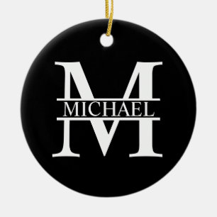 Personalised Monogram and Name Ceramic Tree Decoration