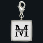 Personalised Monogram and Name Charm<br><div class="desc">Personalised Monogram and Name Gifts
featuring personalised monogram and name in classic serif font style.

Perfect as father's day gifts for dad,  gifts for grandfather,  husband,  groom,  best man,  groomsmen and more.</div>