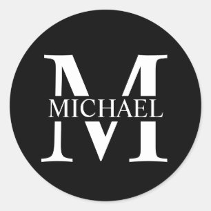 Personalised Monogram and Name Classic Round Sticker