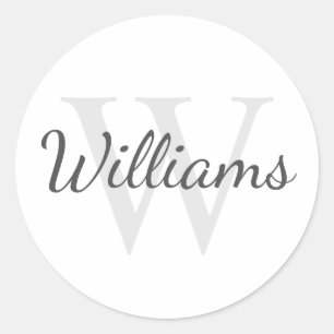 Personalised Monogram and Name Classic Round Sticker