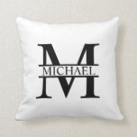 Personalised Monogram and Name Cushion<br><div class="desc">Personalised Monogram and Name Gifts
featuring personalised monogram in classic serif font style with box of name in the middle of monogram.

Perfect as home decors,  housewarming gifts,  holiday gifts for family,  newlyweds and more.</div>