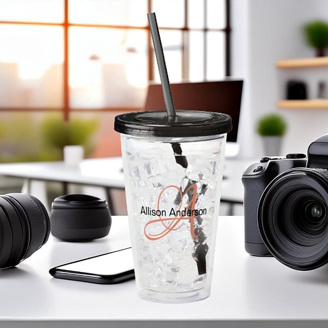 Personalised Monogram and name custom  Acrylic Tumbler (Creator Uploaded)