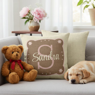 Personalised Monogram and Name Decorative Cushion