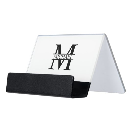 Personalised Monogram and Name Desk Business Card Holder
