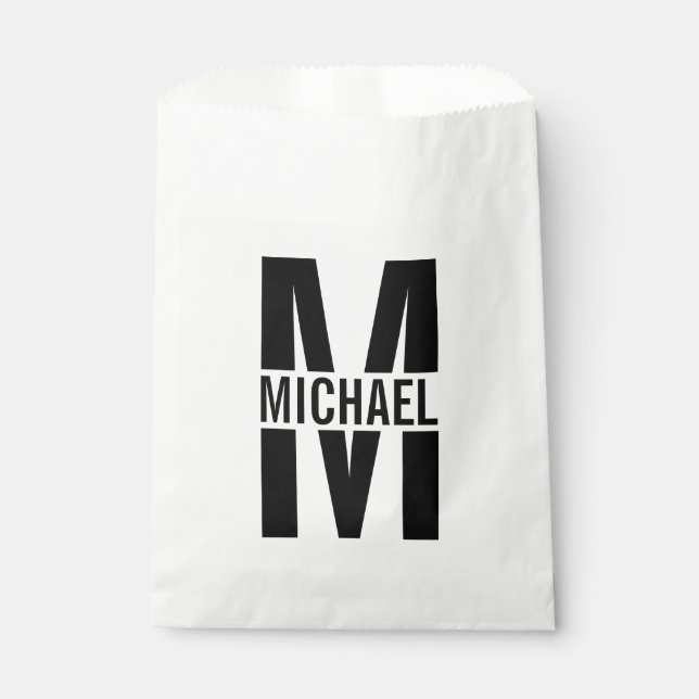 Personalised Monogram and Name Favour Bag (Front)