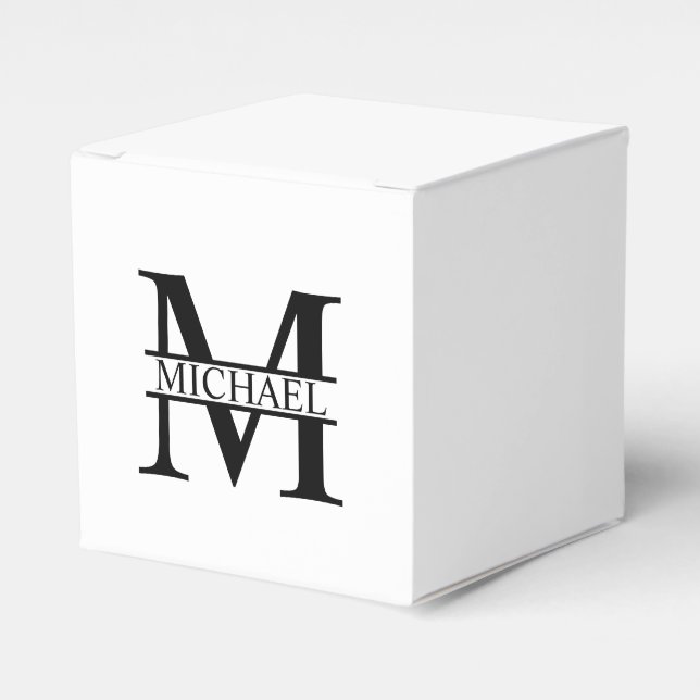 Personalised Monogram and Name Favour Box (Front Side)