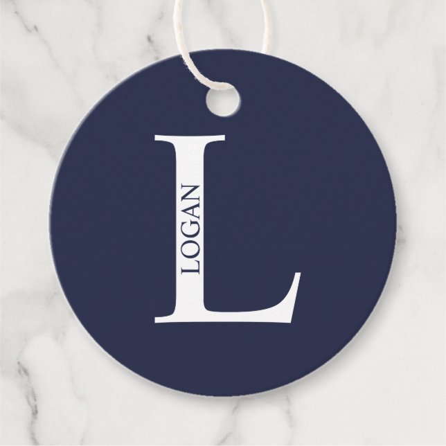 Personalised Monogram and Name Favour Tags (Front)