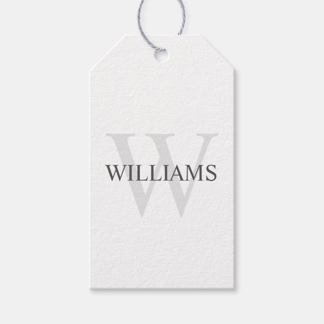 Personalised Monogram and Name Gift Tags (Front)