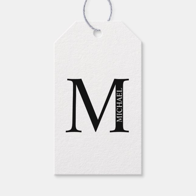 Personalised Monogram and Name Gift Tags (Front)