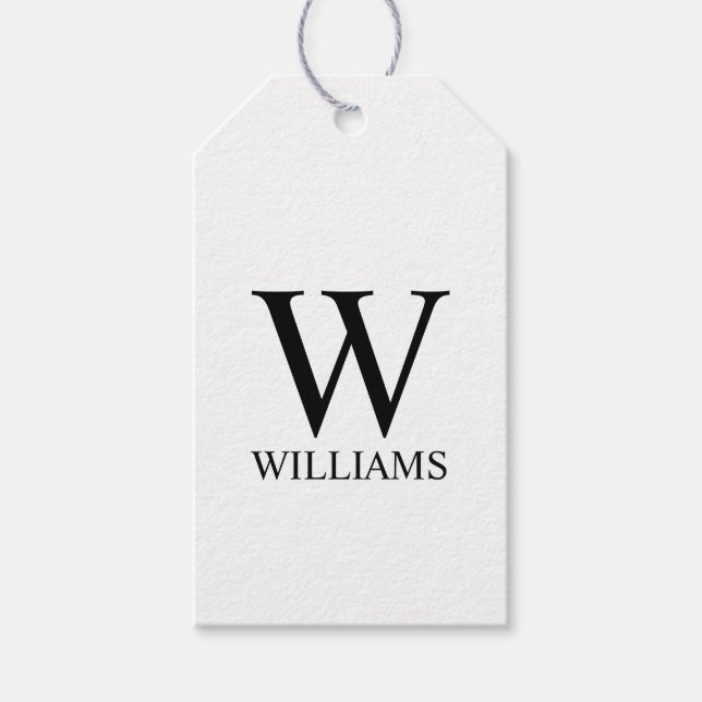 Personalised Monogram and Name Gift Tags (Front)