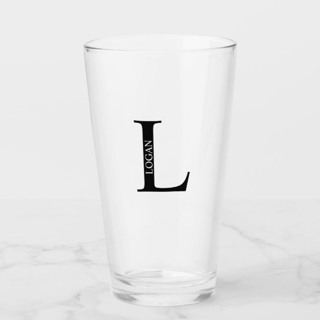 Personalised Monogram and Name Glass (Front)
