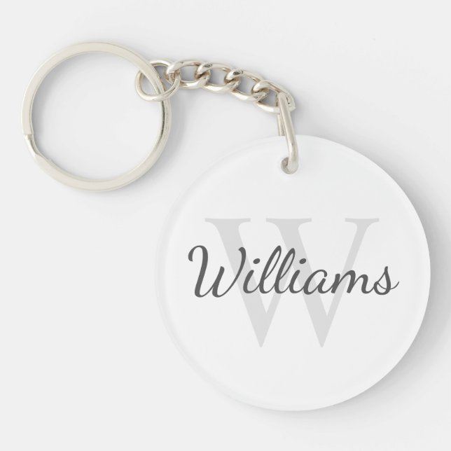 Personalised Monogram and Name Key Ring (Front)