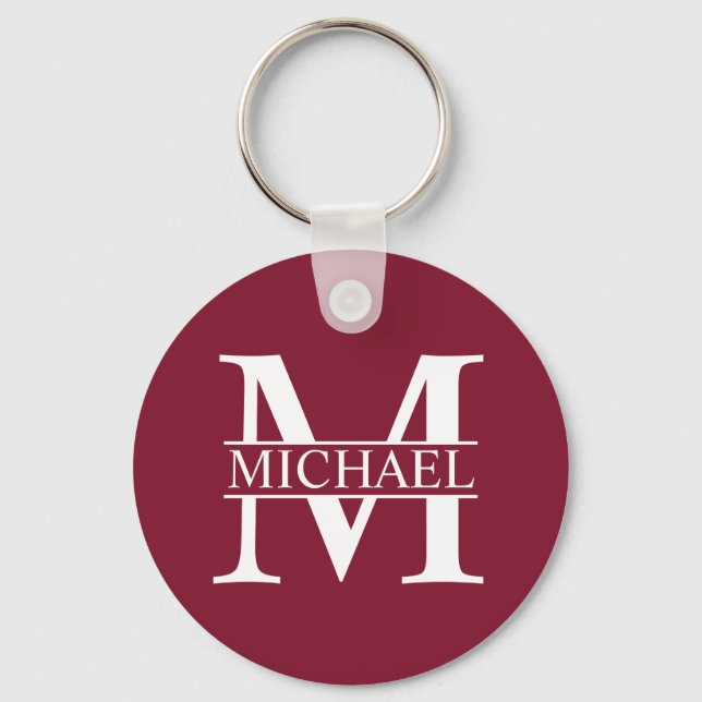 Personalised Monogram and Name Key Ring (Front)