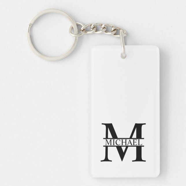 Personalised Monogram and Name Key Ring (Front)