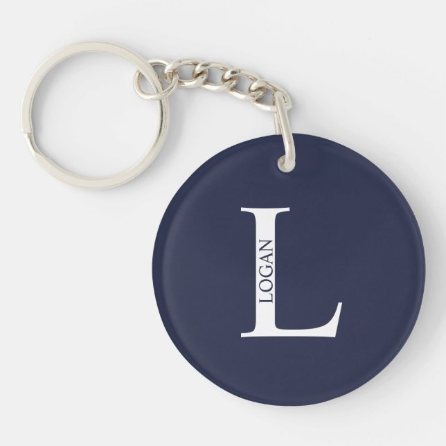 Personalised Monogram and Name Keychain (Front)