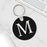 Personalised Monogram and Name Keychain<br><div class="desc">Personalised Monogram and Name Gift
features personalised monogram and name in classic serif font style.

Perfect as father's day gifts for dad,  gifts for groomsmen and for any special occasions.</div>