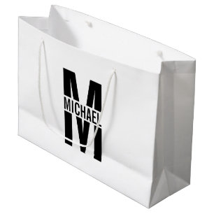 Personalised Monogram and Name Large Gift Bag
