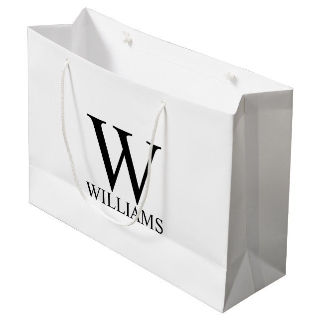 Personalised Monogram and Name Large Gift Bag (Front Angled)