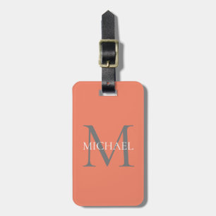 Personalised Monogram and Name Light Pink Luggage Tag