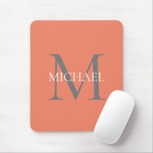 Personalised Monogram and Name Light Pink Mouse Mat
