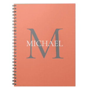 Personalised Monogram and Name Light Pink Notebook