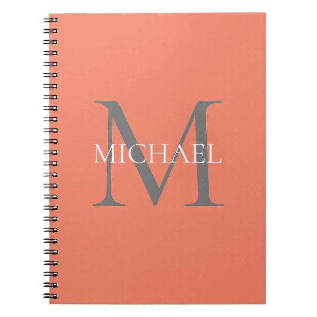 Personalised Monogram and Name Light Pink Notebook (Front)
