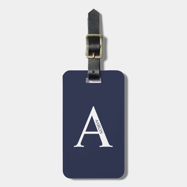 Personalised Monogram and Name Luggage Tag (Front Vertical)