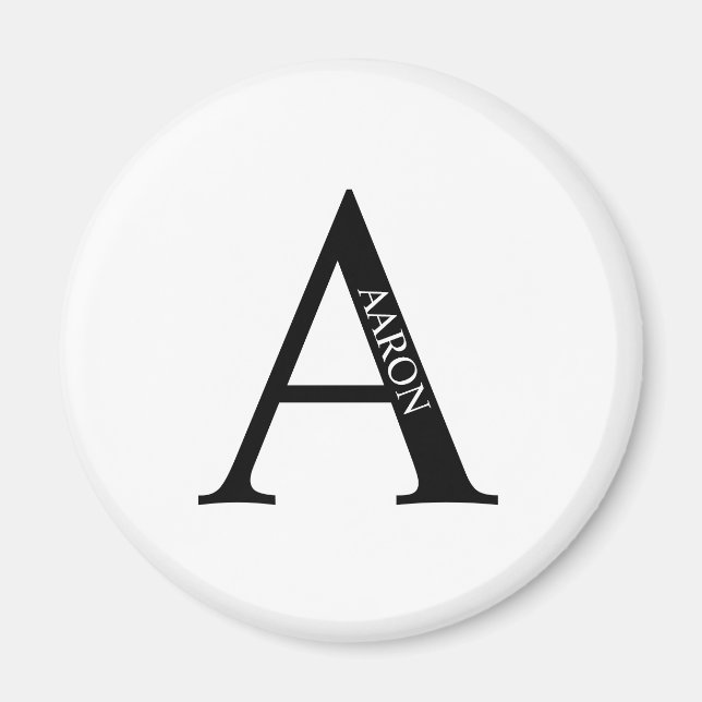 Personalised Monogram and Name Magnet (Front)