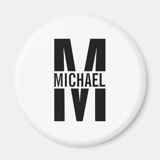 Personalised Monogram and Name Magnet (Front)