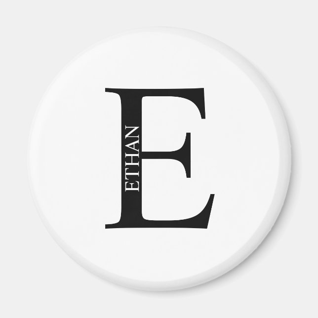 Personalised Monogram and Name Magnet (Front)