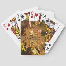 Personalised Monogram and Name Maple Playing Cards
