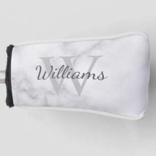 Personalised Monogram and Name Marble Look Golf Head Cover