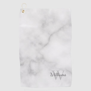 Personalised Monogram and Name Marble Look Golf Towel