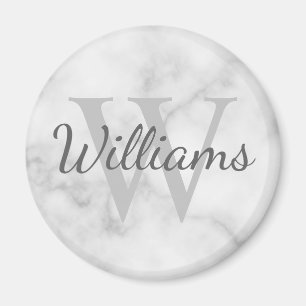 Personalised Monogram and Name Marble Look Magnet